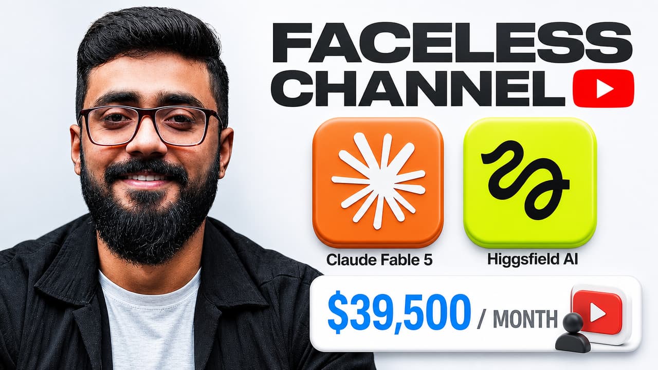 Channel reference with a creator portrait and bold black typography